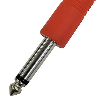 Detalles accesorios de Conector Ficha Mono Plug 6,5 Macho Plastico Rojo