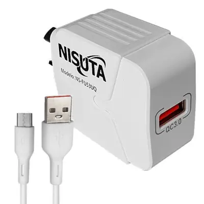 Cargador 18W Usb-A Carga Rapida Qc Con Cable A-C Nisuta