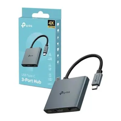 Vista lateral de Adaptador Conversor Usb C Macho / Hdmi Hembra + Hub 1Xusb-C(Pd)/1Xusb-A Tp-Link Uh3020C