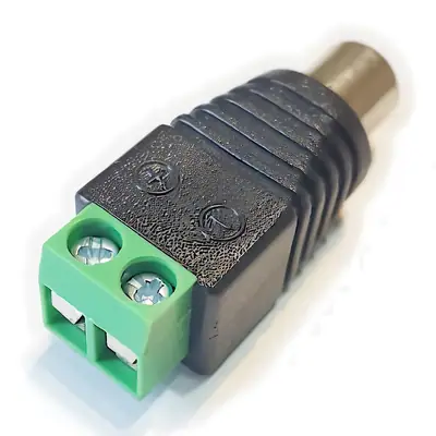 Vista lateral de Conector Ficha Rca Hembra Jack A Bornera