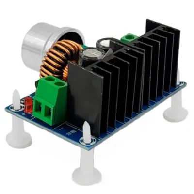 Vista lateral de Modulo Placa Dc-Dc Step-Down De 4/40V A 1,25/36V 8A Max Xl4016E1 250W Potenciometro