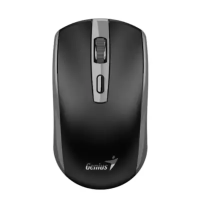 Vista lateral de Mouse Inalambrico Genius Eco-8150 Recargable Negro/Gris