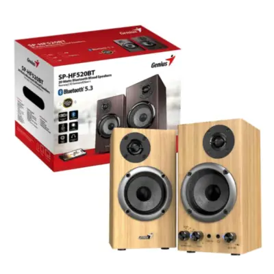 Detalles accesorios de Parlantes 220V Genius Sp-Hf520Bt Bt5.3 Madera 20W