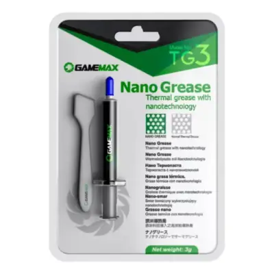 Detalles accesorios de Grasa Disipadora Termica Jeringa Gamemax TG3