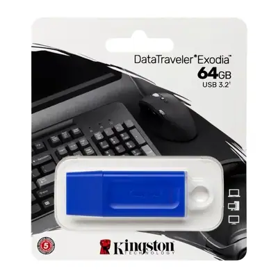 Detalles accesorios de Pendrive 64Gb Usb 3.2 Kingston Dtx Exodia Azul