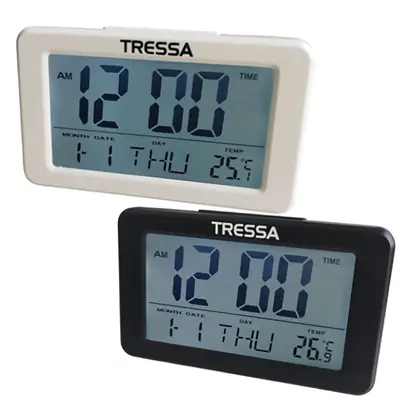 Detalles accesorios de Reloj Despertador Con Fecha Y Temperatura Tressa DD-715 Blanco