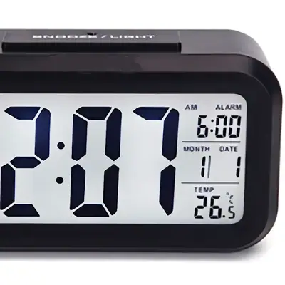 Detalles accesorios de Reloj Despertador Con Fecha Y Temperatura Negro Dakot D-31