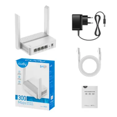 Detalles accesorios de Router Wifi 300Mbps 4Pto 2Ant 5Dbi Cudy WR300