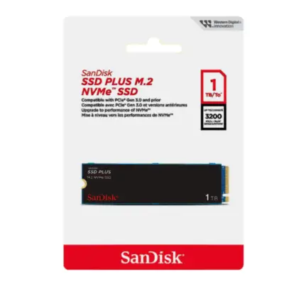 Detalles accesorios de Disco Ssd Estado Solido 1Tb M.2 2280 Sandisk SSD Plus Nvme Gen3