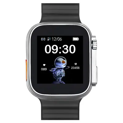 Vista lateral de Smartwatch Noga SW24 malla Negra