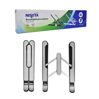 Vista lateral de Soporte Apoya Tablet Plegable Nisuta Nscn5 Plastico Negro