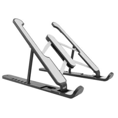 Detalles accesorios de Soporte Apoya Notebook / Tablet Plegable Nisuta NSCN5 Plastico Negro