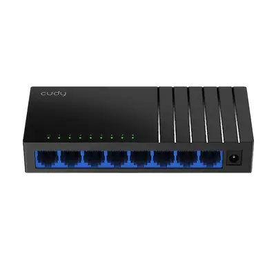 Vista lateral de Switch 8 Puertos Gigabit Cudy GS108D