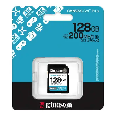 Detalles accesorios de Memoria SD 128Gb Kingston Canvas Go Plus SDXC Gen4 C10 UHS-I U3 V30 200MB/s