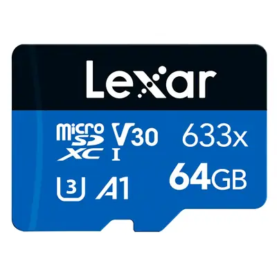 Memoria micro SD 64GB Lexar CL10 633x SDXC UHS-I c/adaptador