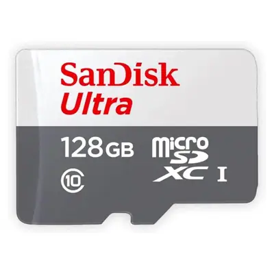 Vista lateral de Memoria MicroSD 128Gb Sandisk Ultra CL10 C/Adaptador 100 Mb/S