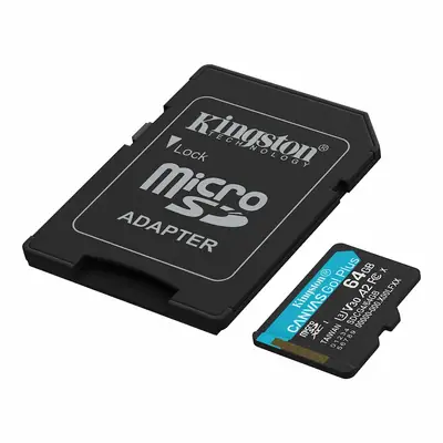 Memoria Micro Sd 64Gb Kingston Cl10 Canvas Go Plus C/Adaptador 170 Mb/S