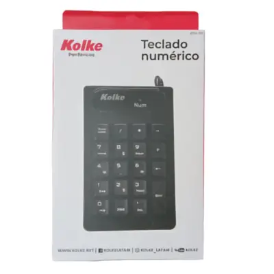 Vista lateral de Teclado Numerico Usb Kolke Ktn-101 18 Teclas Negro