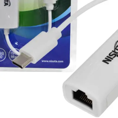 Detalles accesorios de Adaptador Red Rj45 Usb-C 10/100 Mbps Nisuta Nscouscr