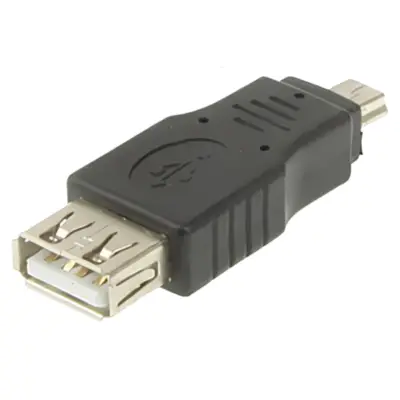 Vista lateral de Adaptador Usb 2.0 A Hembra / Mini-Usb 5Pin Macho