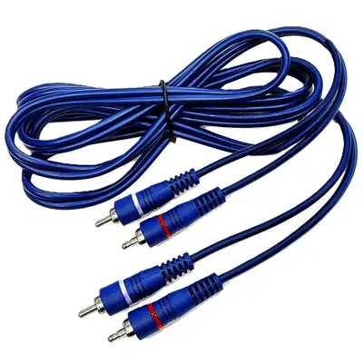 Cable Rca Doble Macho-Macho 4 Mts Lujo Azul