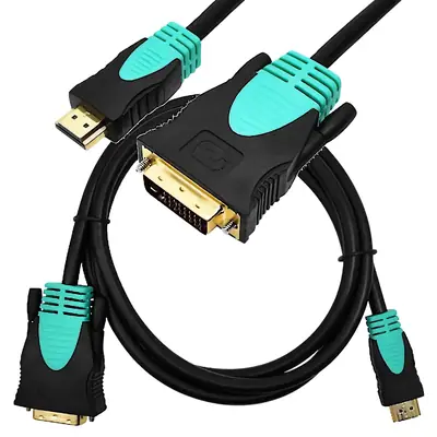 Detalles accesorios de Cable Dvi-D 24+1 Macho / Hdmi Macho Dual Link 1,5 Mts Nisuta