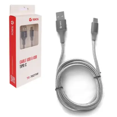 Cable Usb C Macho / A Macho 1 m Negro Carga Rapida 60W Teros