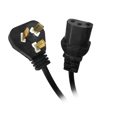 Vista lateral de Cable Poder Alimentacion 220V Pc Monitor Interlock 2,8 Mts 3X0,75 Mm2
