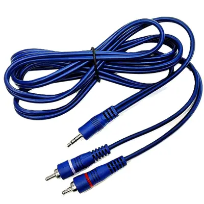 Cable Miniplug 3,5 Estereo Macho-Rca Macho Doble 2 Mts Lujo