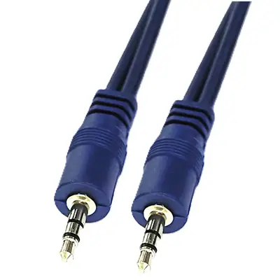 Vista lateral de Cable Miniplug 3,5 Estereo Macho-Macho 0,9 Mts Lujo