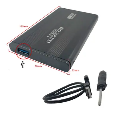 Vista lateral de Case Para Disco Duro 2,5 Pulg Sata Usb 3.0 Belsic Aluminio