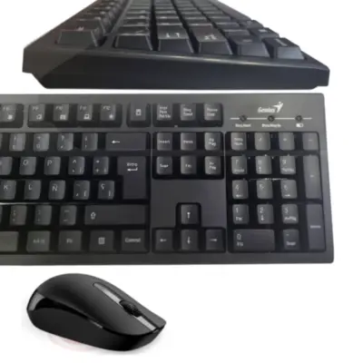 Vista lateral de Kit Teclado Y Mouse Genius Inalambrico Km-8101 Espanol Negro
