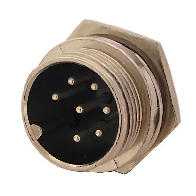 Ficha Conector Gx16 7 Pines Macho Aviacion A Chasis