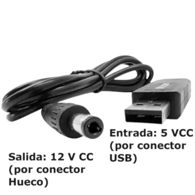 Vista lateral de Convertidor De Tension 5V A 12V 1A Usb