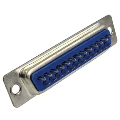 Vista lateral de Ficha Db25 Hembra Para Soldar Azul