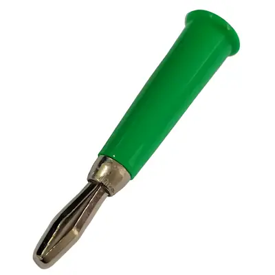 Ficha Banana Plug Macho Estandar Verde