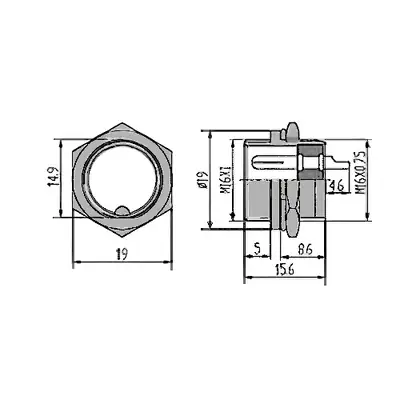 Detalles accesorios de Ficha Conector Gx16 2 Pines Macho Aviacion A Chasis
