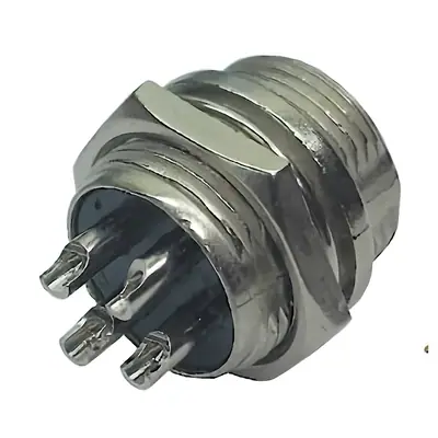 Ficha Conector Gx16 4 Pines Macho Aviacion A Chasis