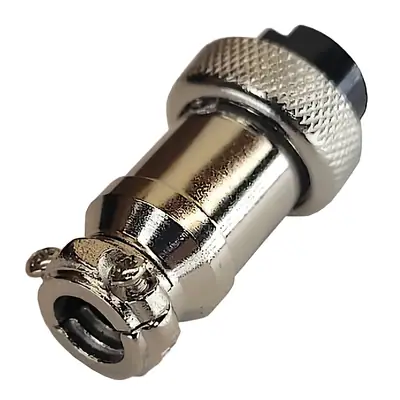 Vista lateral de Ficha Conector Gx16 6 Pines Hembra Aviacion A Cable