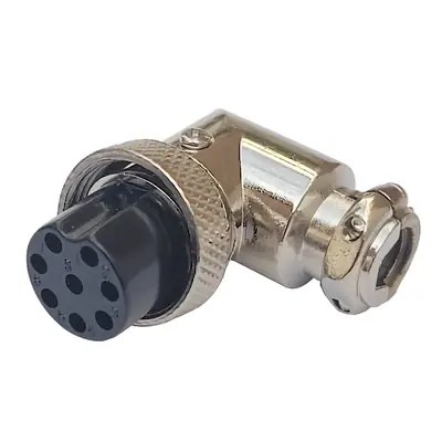 Ficha Conector Gx16 8 Pines Hembra Aviacion A Cable 90 Grados