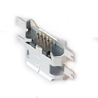 Vista lateral de Conector Ficha Micro Usb Hembra 5 Pin Cb-01