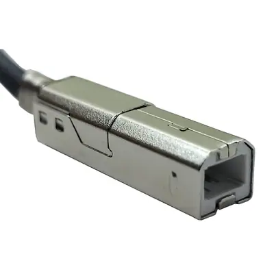 Vista lateral de Conector Ficha Usb 2.0 B Macho A Cable Metal