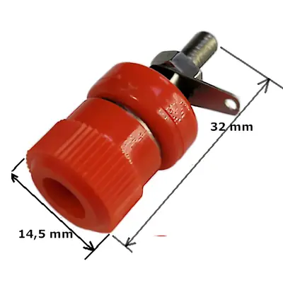 Detalles accesorios de Ficha Banana Hembra Jack Tipo Binding Post A Chasis Rojo