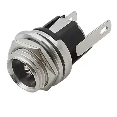 Ficha Dc Hueco 3,5 X 1,3 Mm Jack Hembra Chasis Rosca Delantera C/Corte