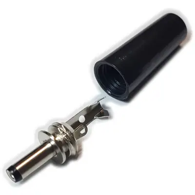 Vista lateral de Ficha Dc Hueco 3,5 X 1,4 X 9 Mm Plug Macho Bakelita