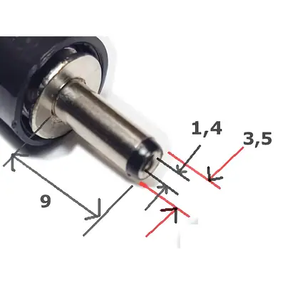 Detalles accesorios de Ficha Dc Hueco 3,5 X 1,4 X 9 Mm Plug Macho Bakelita