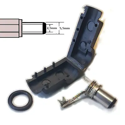 Detalles accesorios de Ficha Dc Hueco 5,5 X 2,5 X 9,5 Mm Plug Macho 90 Grados