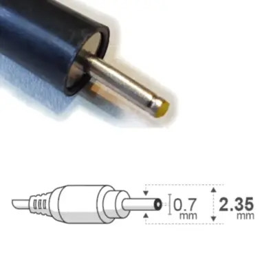Vista lateral de Fuente Switching 5V 2A Con Ficha 2,5 X 0,7 Mm