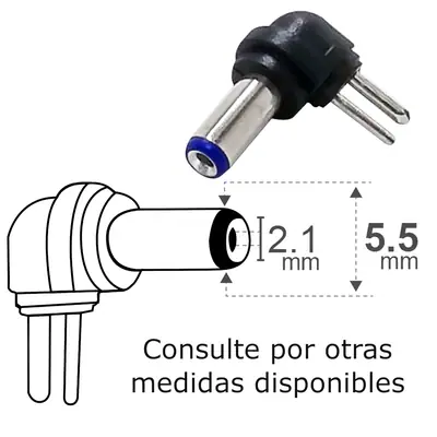 Vista lateral de Fuente Switching 12V 1A Con Ficha Intercambiable