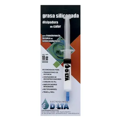 Grasa Disipadora Termica Siliconada Blanca Jeringa 10Cc Delta